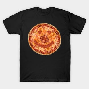 Smiling Pepperoni and Cheese Pizza Pie Face T-Shirt